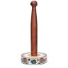 Roll holder with wood majolica ceramic Deruta raphaelesque