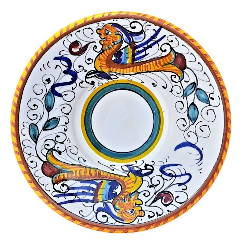 Piattino tazzina caffè ceramica maiolica Deruta raffaellesco