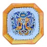 Octagonal table plate majolica ceramic Deruta raphaelesque