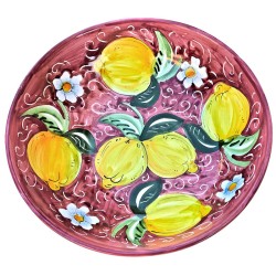Salad bowl majolica ceramic Deruta dark red Positano
