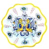 Salad bowl ribbed majolica ceramic Deruta raphaelesque